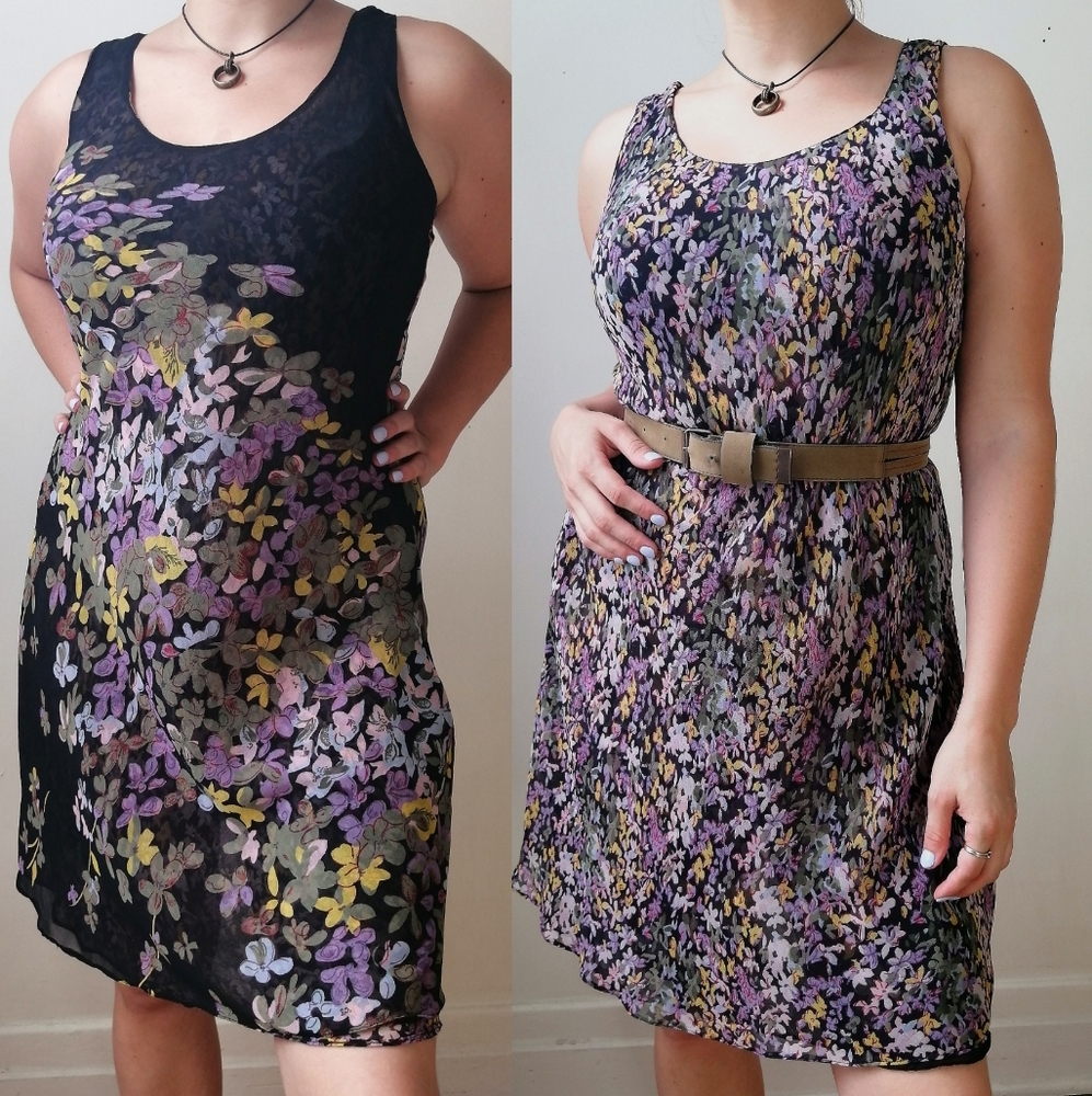 Reversible flowered tank dress. Very light weight & perfect for the summer.